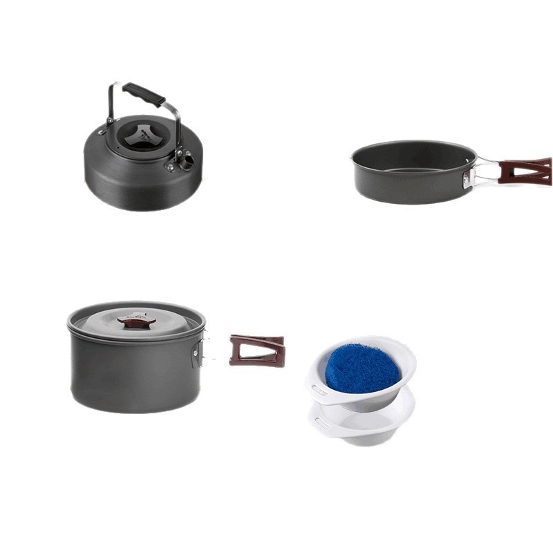 Camping Cooking Utensil Set - Economy Outdoor Pot Set Portable Picnic