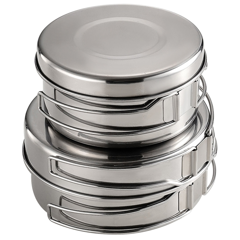 Camping Cooking Set Lightweight - 1Set Outdoor Stainless Steel Camping Cookware