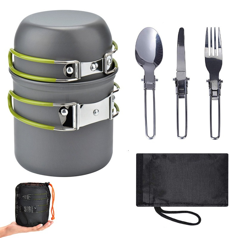 Camping Cooking Set Lightweight - Outdoor Portable Camping Cookware High Temperature