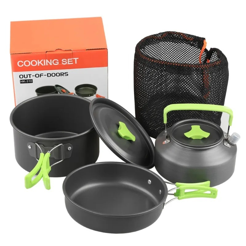 Camping Cooking Pot Stainless Steel - Camping Cooking Set, Outdoor Kitchenware Set,