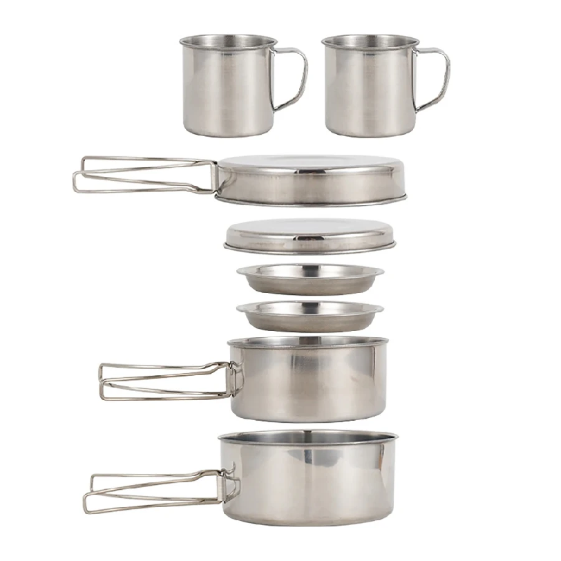 8pcs/Set Camping Cookware Mess - Camping Cooking Cup 评论和价格