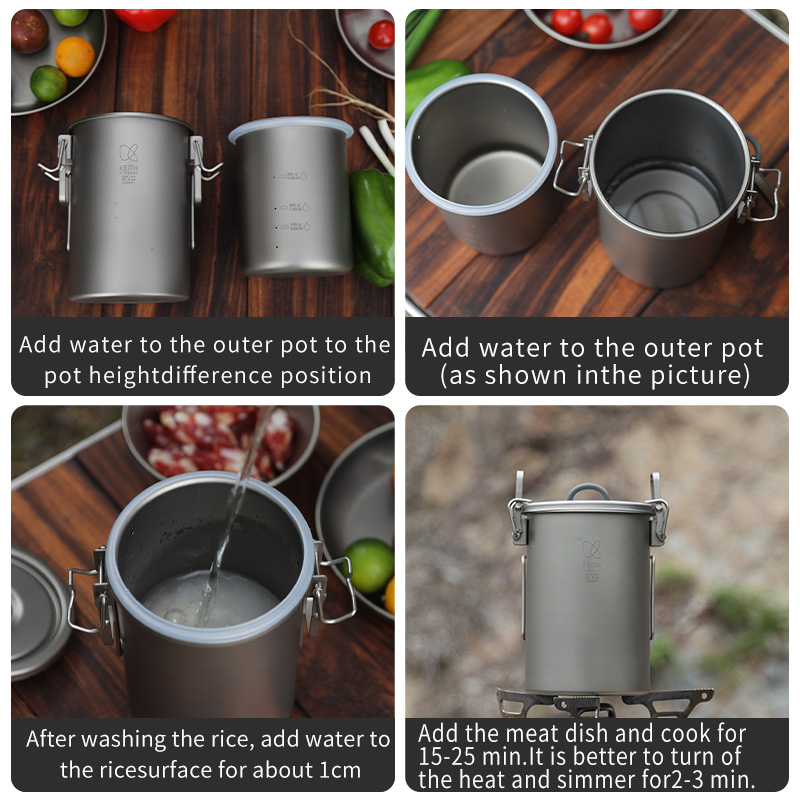 KEITH Pure Titanium Rice Cooke - Camping Cooking Rice 评论和价格