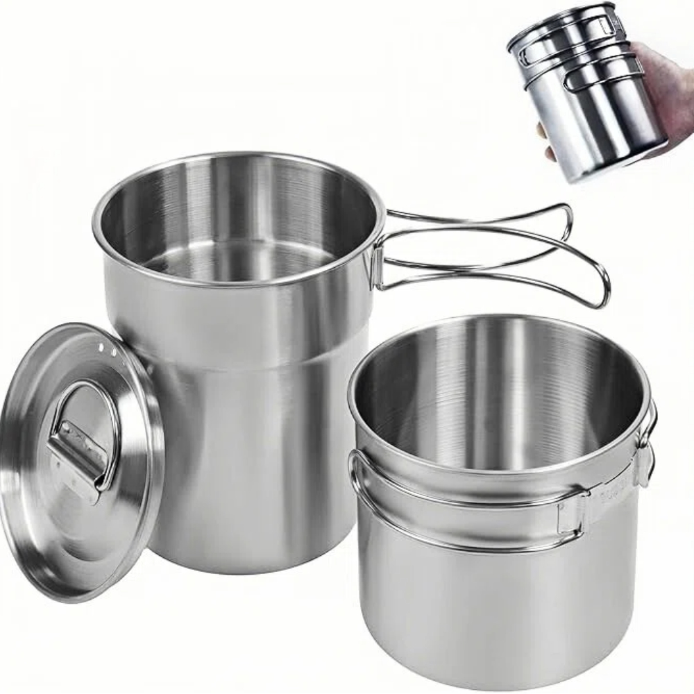 Foldable Camping Cups Mugs Cam - Camping Cooking Pot Stainless Steel 评论和价格