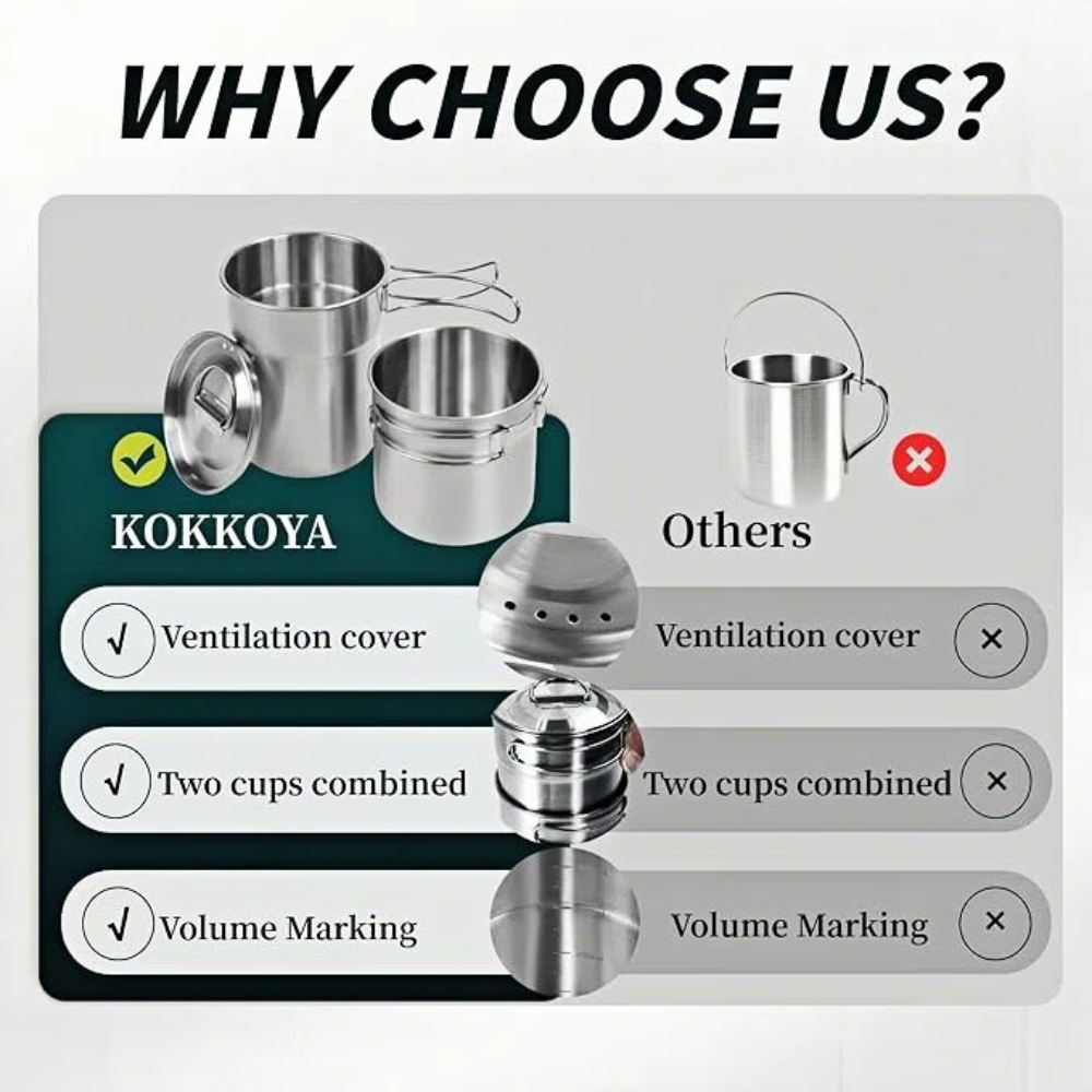 Foldable Camping Cups Mugs Cam - Camping Cooking Pot Stainless Steel 评论和价格