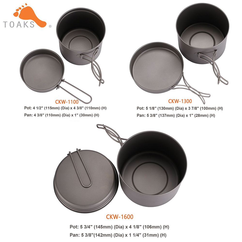 TOAKS Cookware Set Ultralight  - Camping Cooking Utensil Set 评论和价格