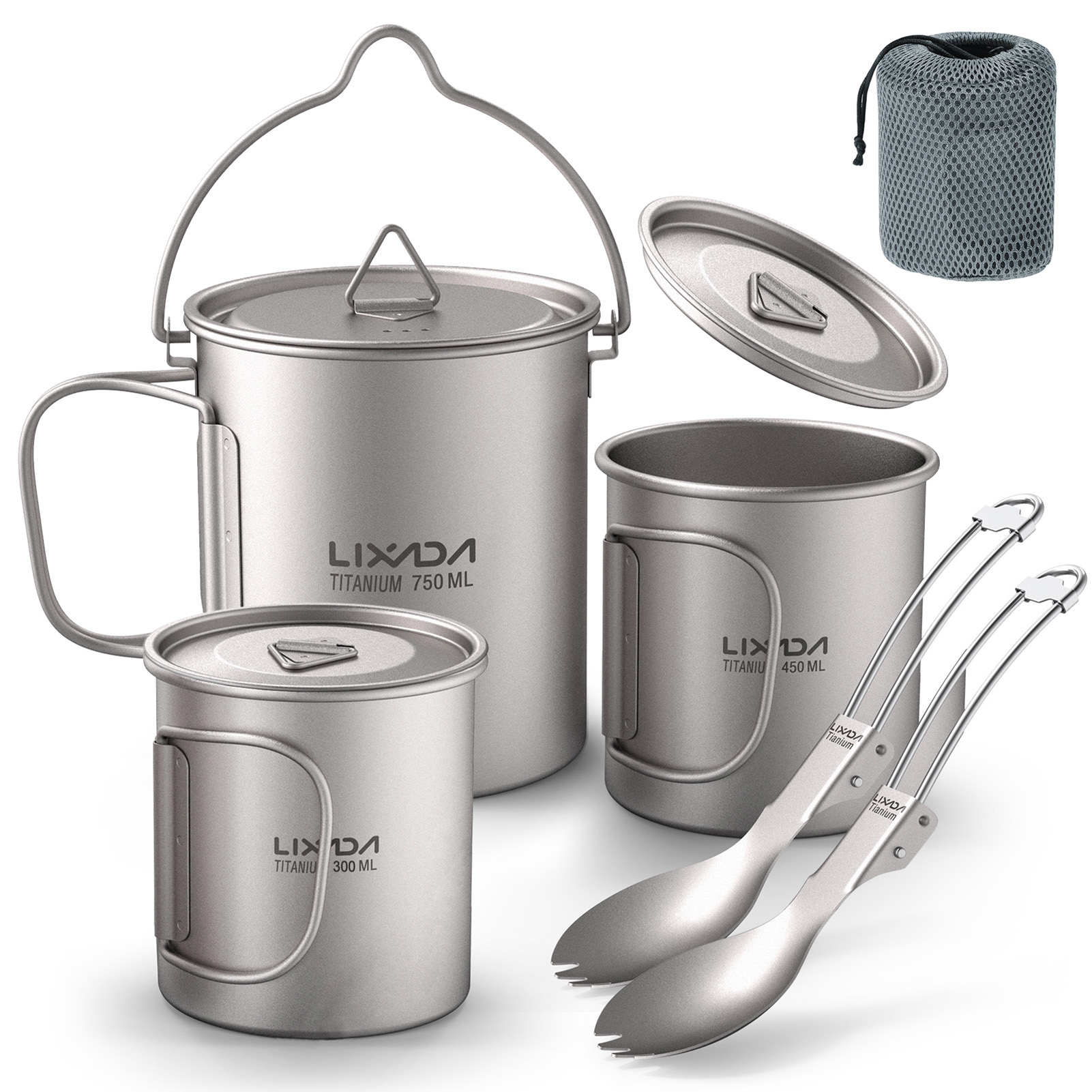 Ultralight 300ml/750ml Titaniu - Camping Cooking Cup 评论和价格