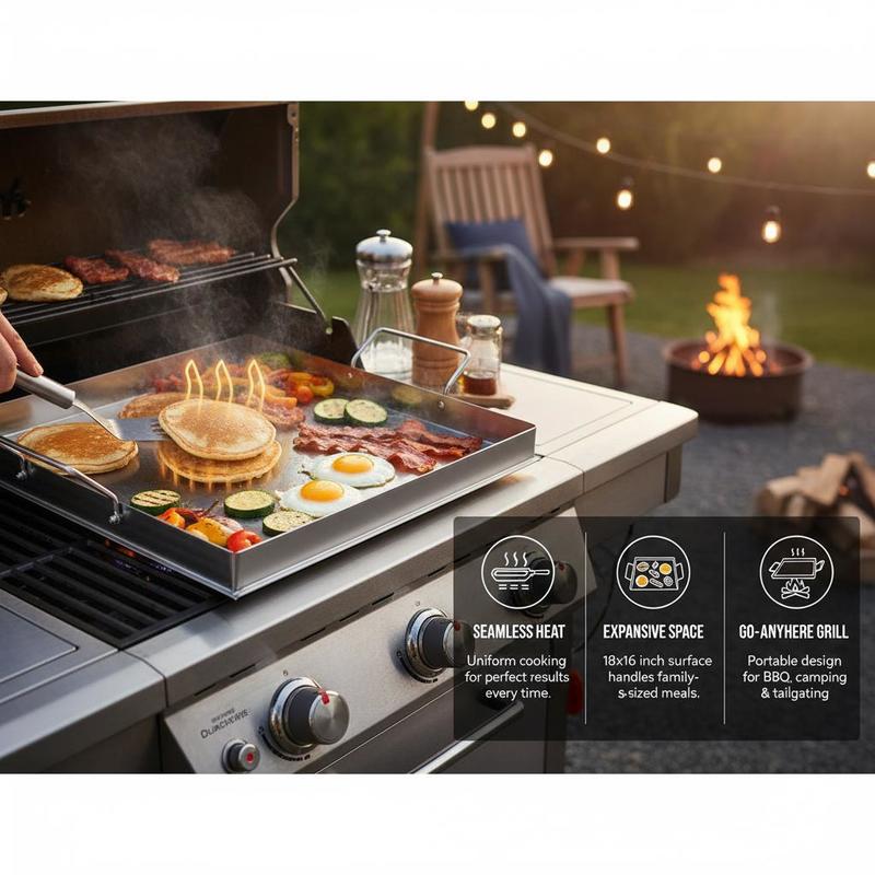 Universal Flat Top Griddle 18x - Camping Cooking Kitchen 评论和价格