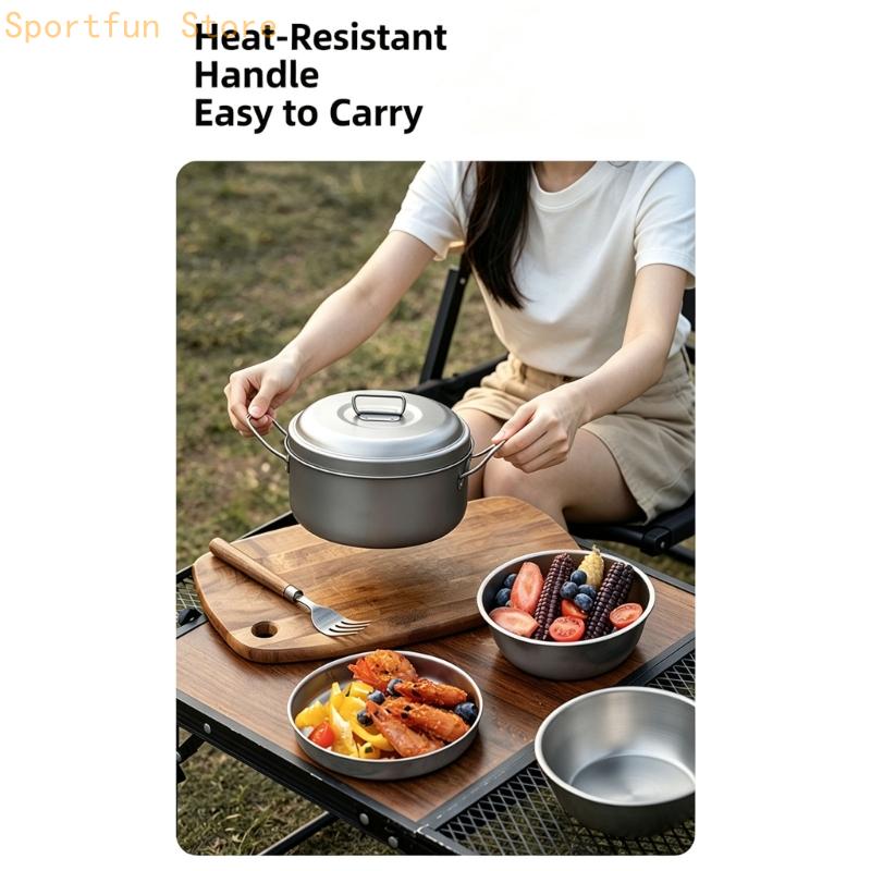 Trail Meal Cookware with Metal - Camping Cooking Dining Set 评论和价格