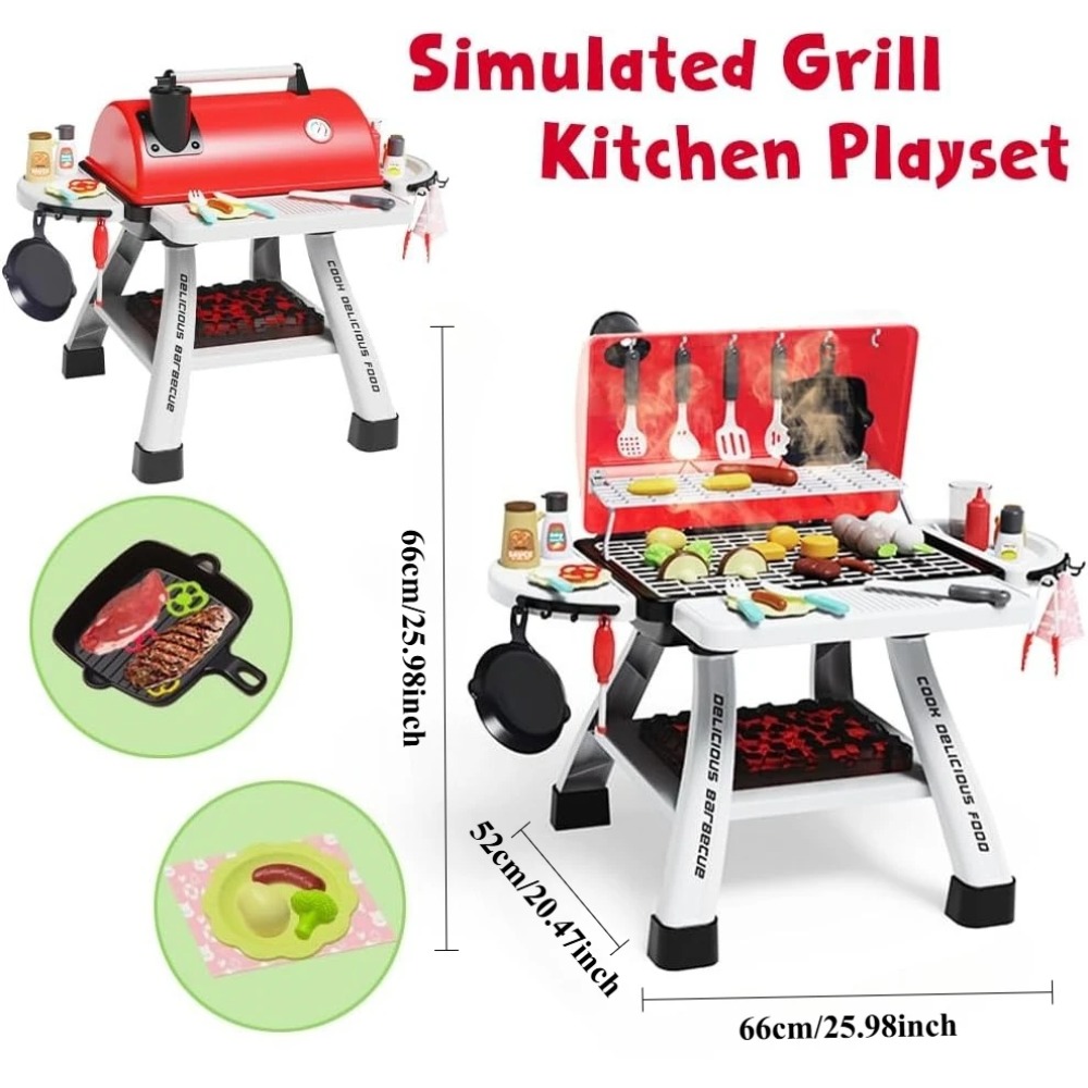 Barbecue Grill Toy Set Kids BB - Camping Cooking Gifts 评论和价格