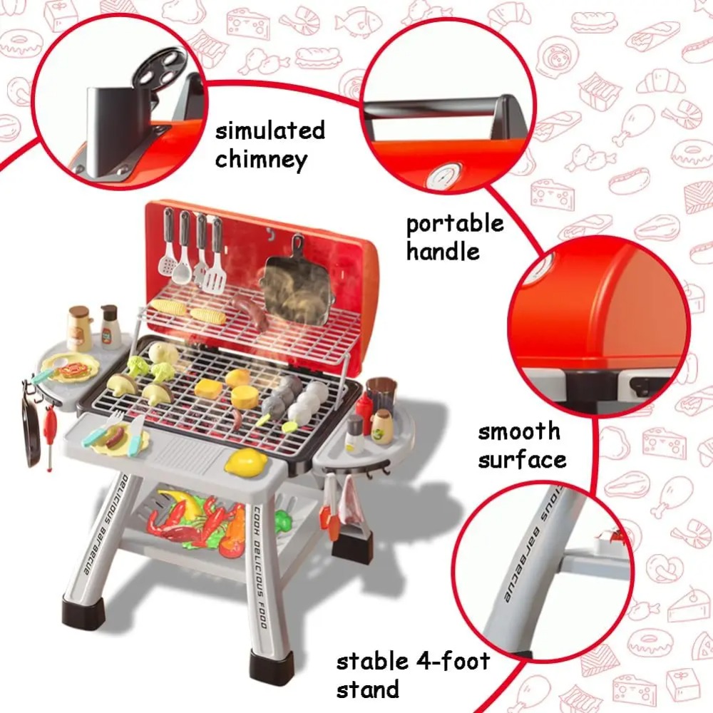 Barbecue Grill Toy Set Kids BB - Camping Cooking Gifts 评论和价格