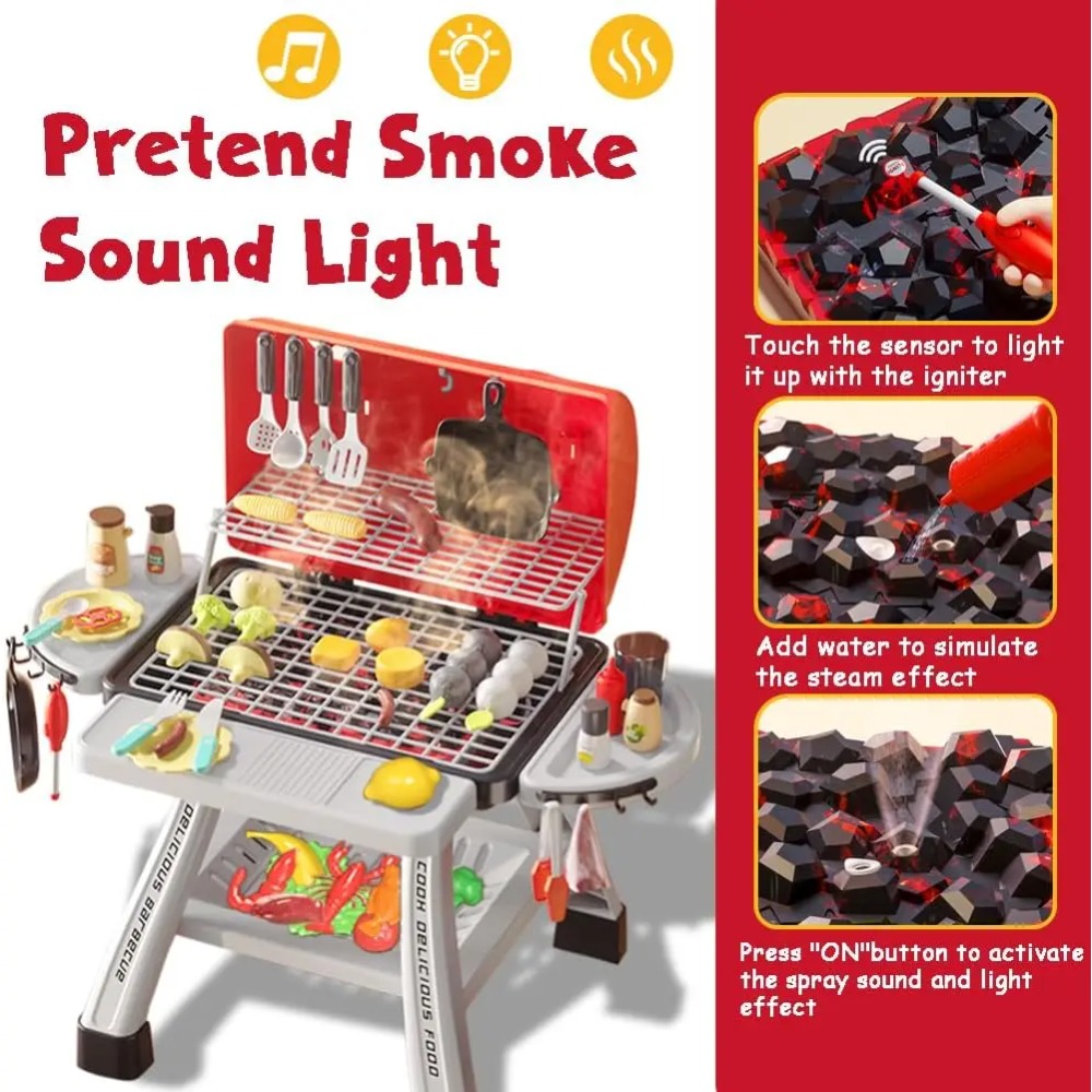 Barbecue Grill Toy Set Kids BB - Camping Cooking Gifts 评论和价格