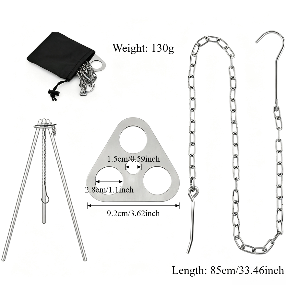 Adjustable Camping Tripod for  - Camping Cooking Pot Stainless Steel 评论和价格