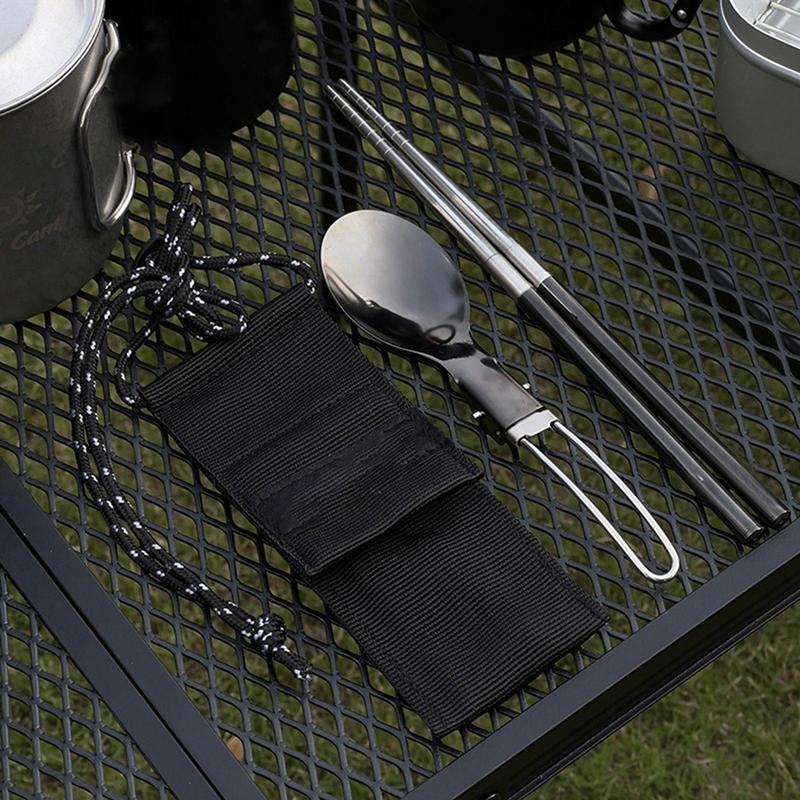 Foldable Spoon Chopsticks Trav - Camping Cooking Utensil Set 评论和价格