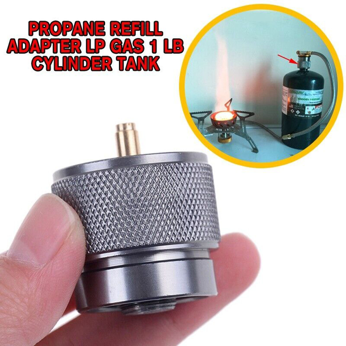 1/2Pc Gas Stove Refill Adapter - Camping Cooking Canister 评论和价格