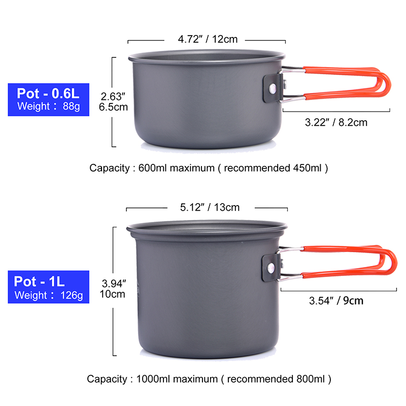 Widesea Camping Cookware Set O - Camping Cooking Utensil Set 评论和价格
