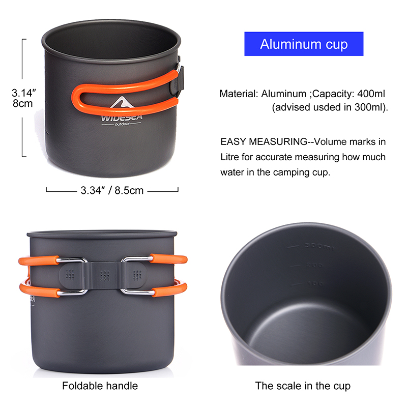 Widesea Camping Cookware Set O - Camping Cooking Utensil Set 评论和价格