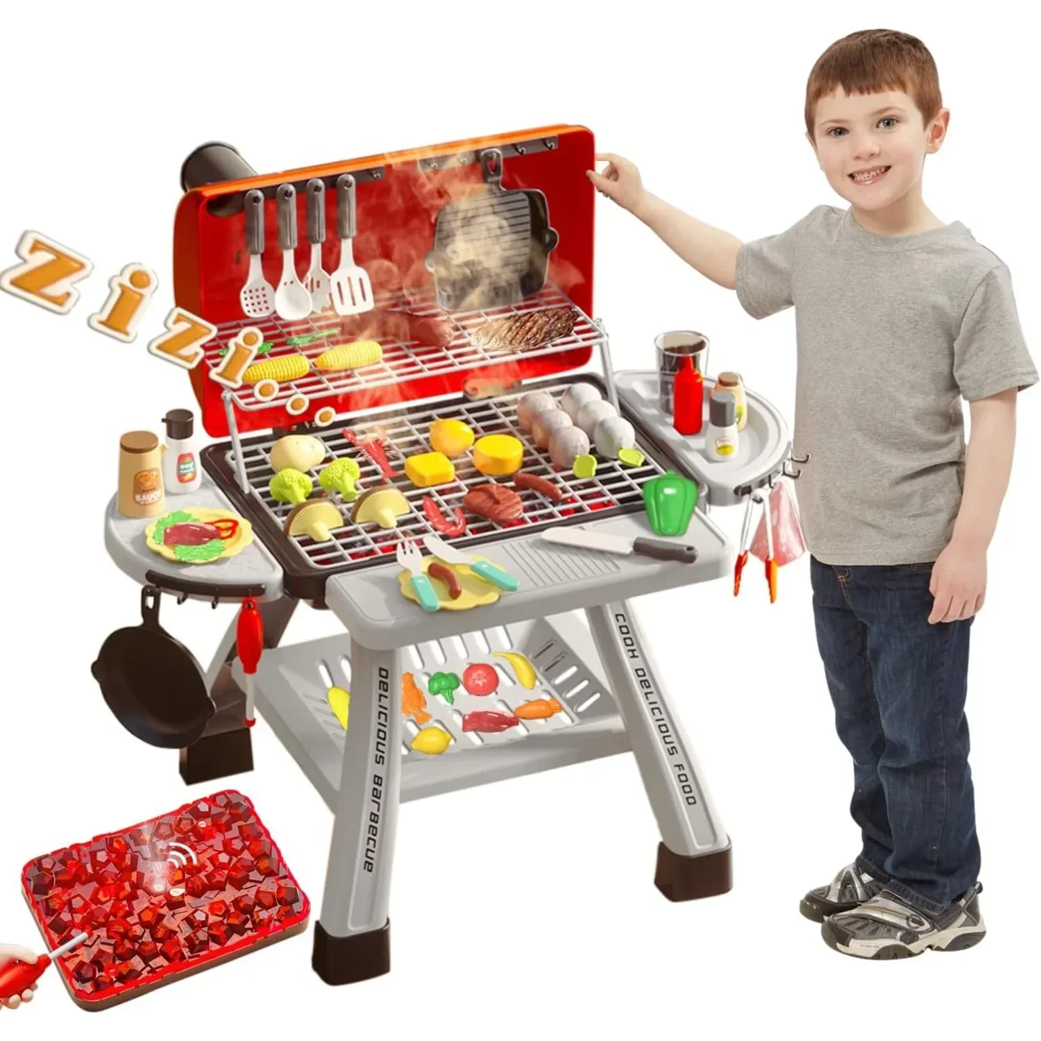 Barbecue Grill Toy Set Kids BB - Camping Cooking Gifts 评论和价格