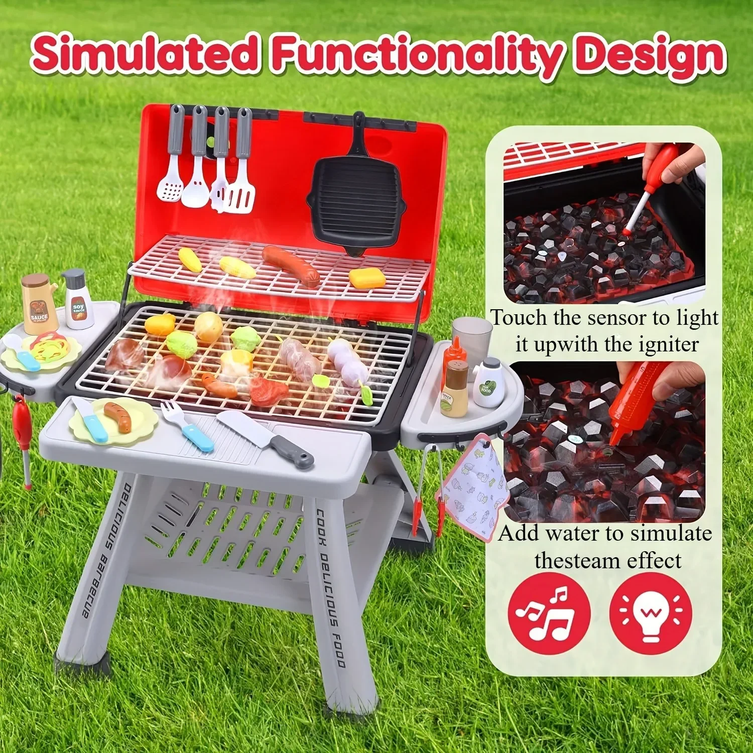 Barbecue Grill Toy Set Kids BB - Camping Cooking Gifts 评论和价格