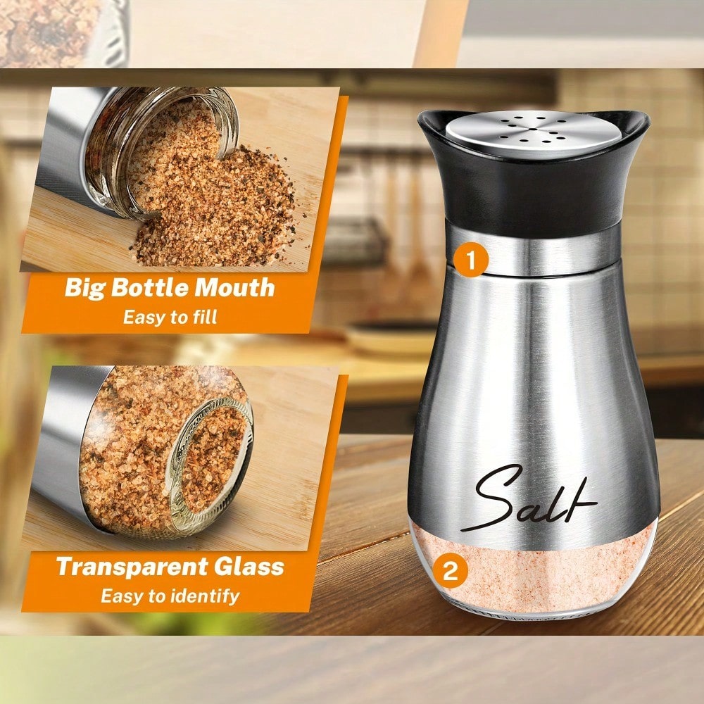 1 Salt/Pepper Shaker 4 Oz Glas - Camping Cooking Gifts 评论和价格
