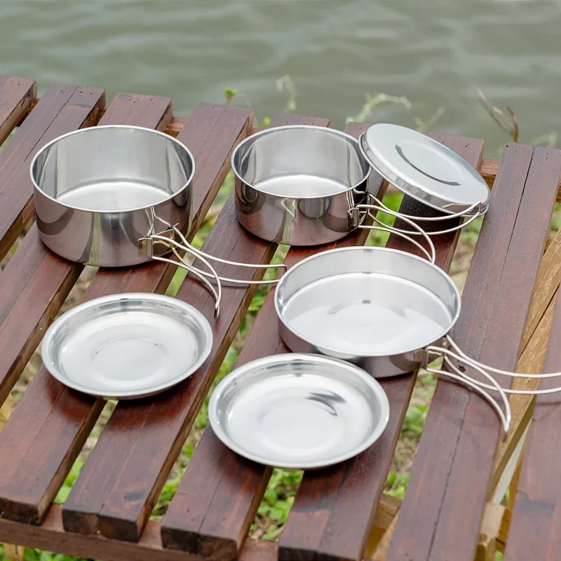 8Pcs Camping Cookware Set Stai - Camping Cooking Cup 评论和价格