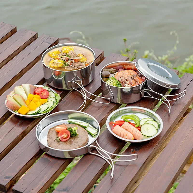 8Pcs Camping Cookware Set Stai - Camping Cooking Cup 评论和价格