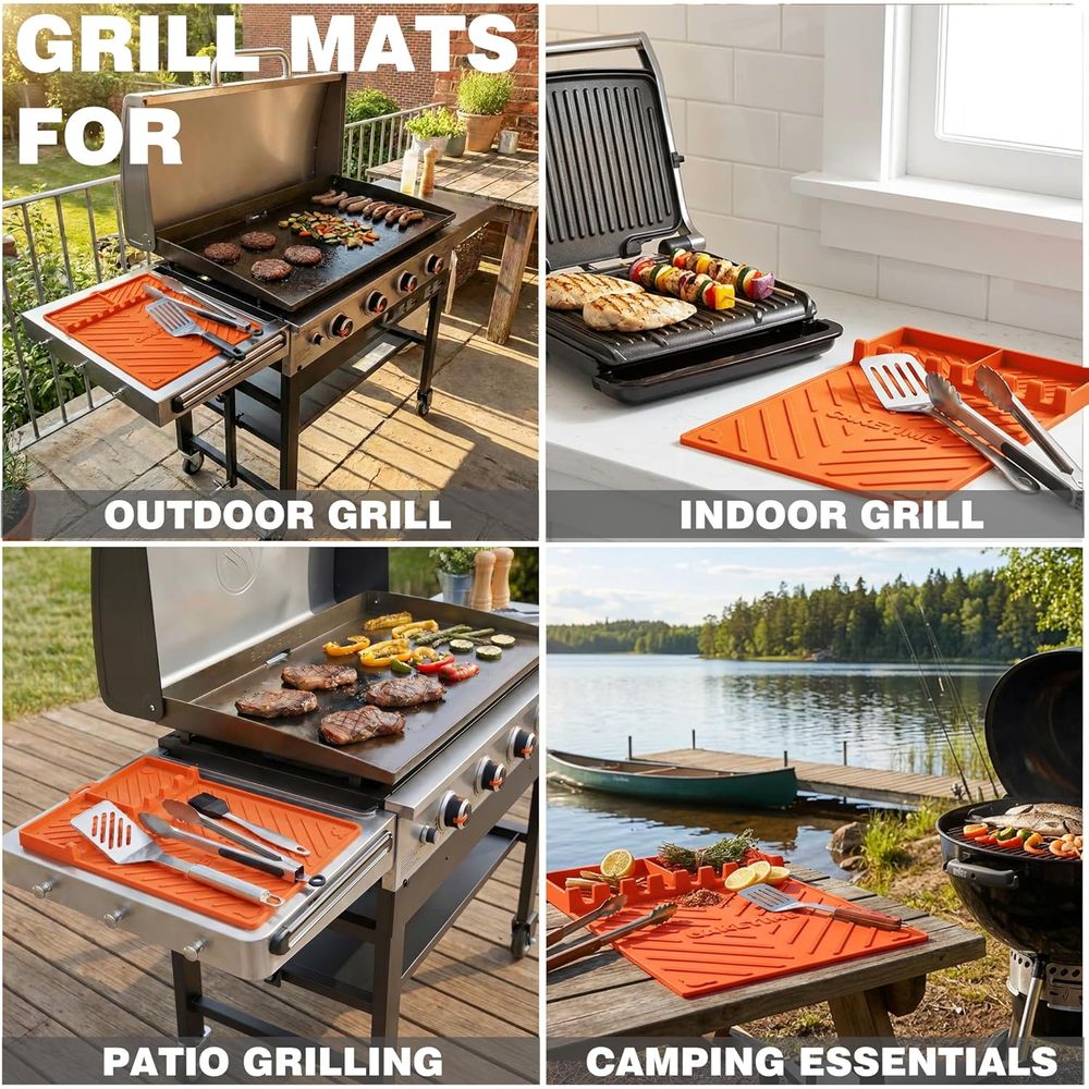 Silicone Grill Mats or Griddle - Camping Cooking Kitchen 评论和价格
