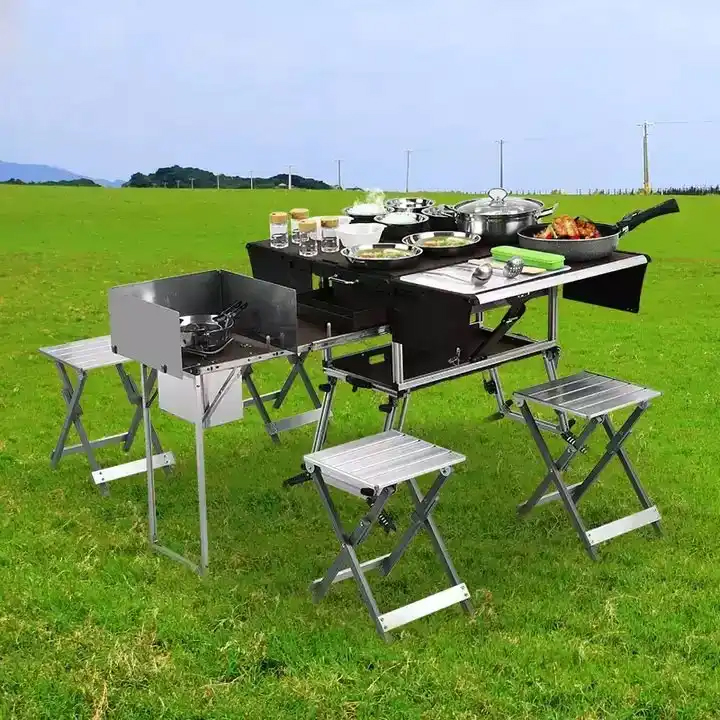 Portable Outdoor Folding Food  - Camping Cooking Dining Set 评论和价格