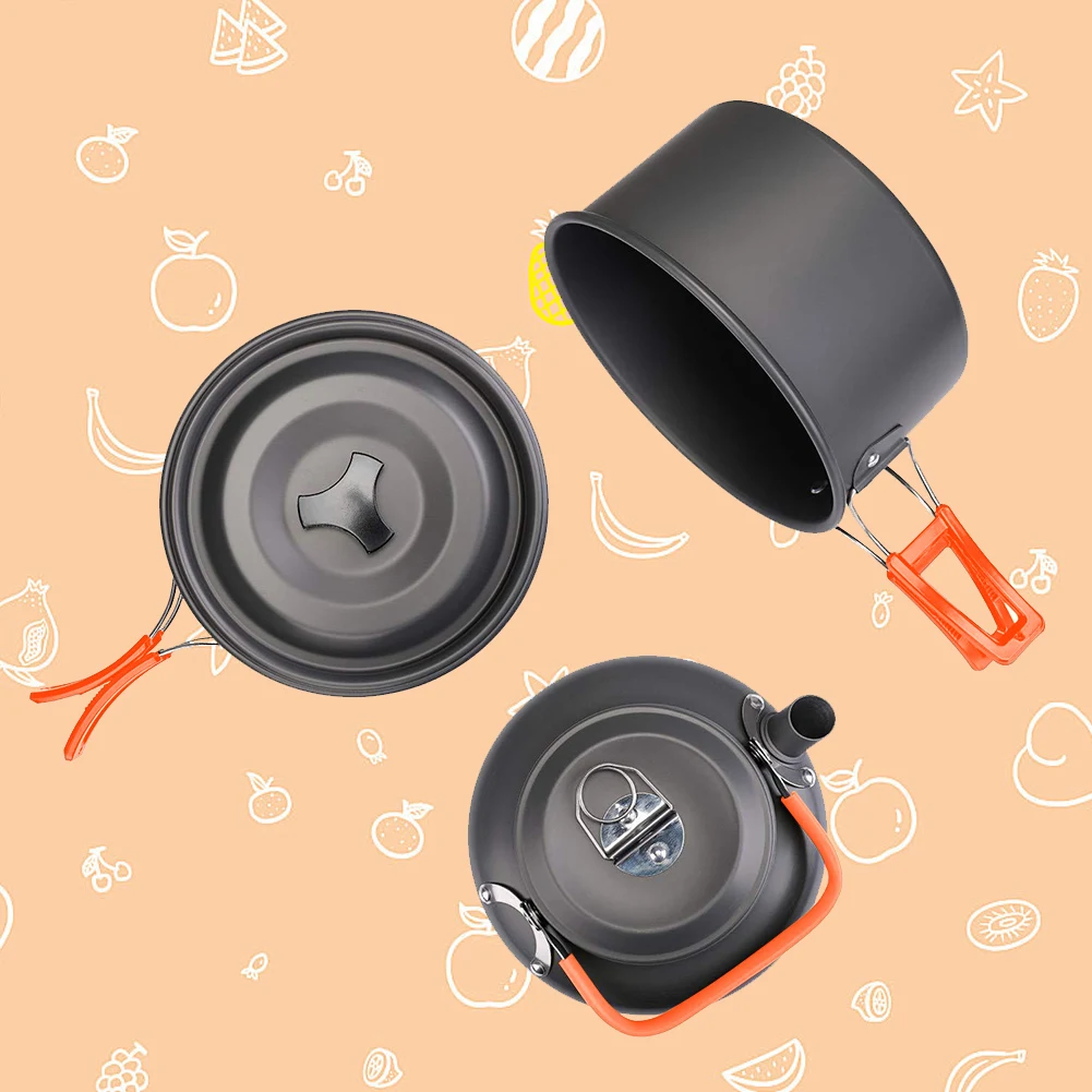 Camping Cookware Kit Kettle Po - Camping Cooking Utensil Set 评论和价格