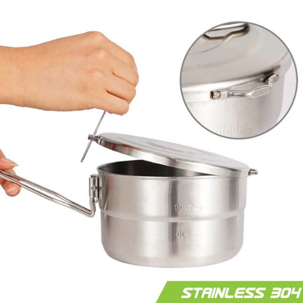 Stainless Steel Outdoor Pot wi - Camping Cooking Materials 评论和价格